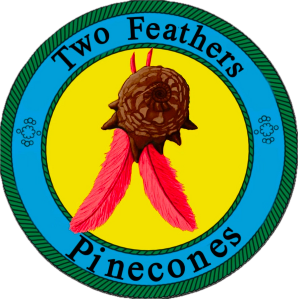 Two Feathers Pinecones logo